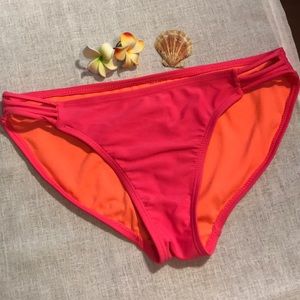 Pink Bikini Bottom With 4-Cord Hip Detail